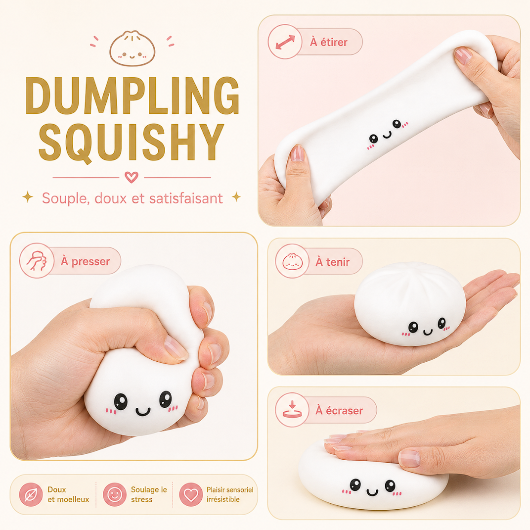 Mini Dumpling Squishy Surprise – Boîte Kawaii à Presser