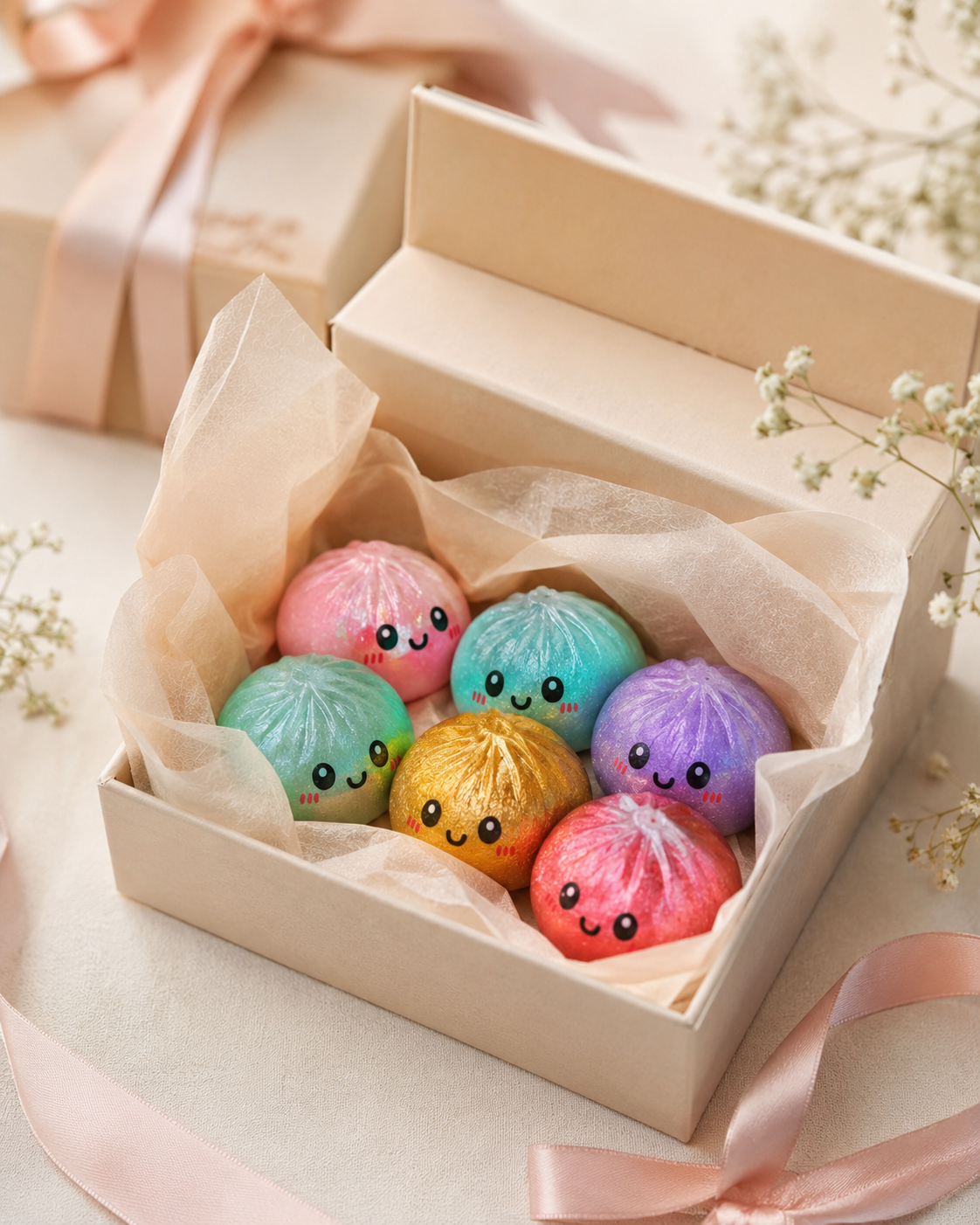Mini Dumpling Squishy Surprise – Boîte Kawaii à Presser