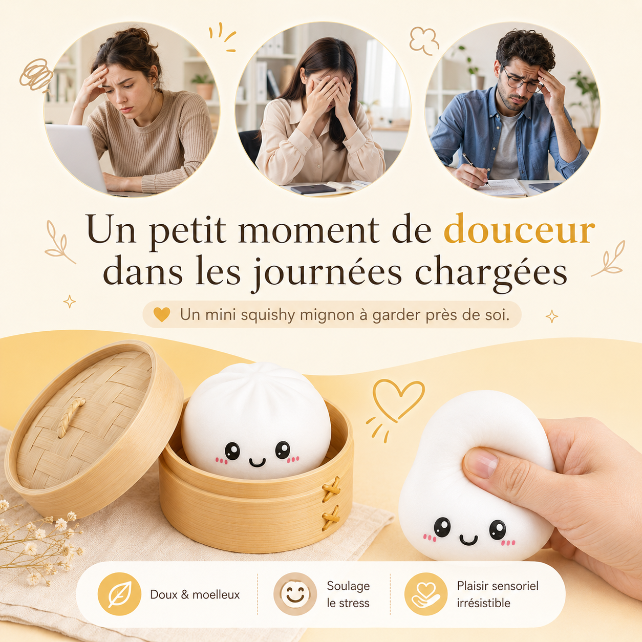 Mini Dumpling Squishy Surprise – Boîte Kawaii à Presser