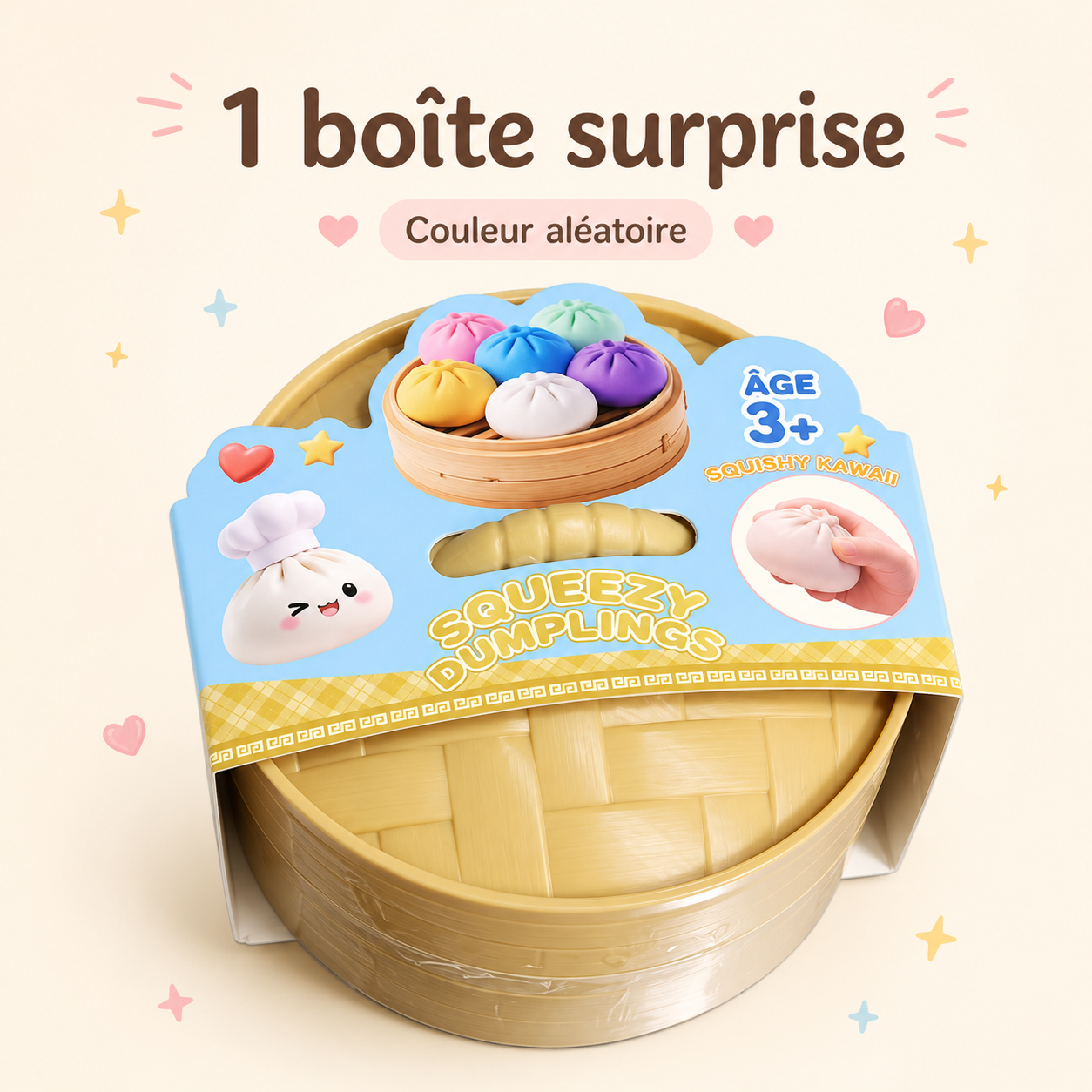 Mini Dumpling Squishy Surprise – Boîte Kawaii à Presser