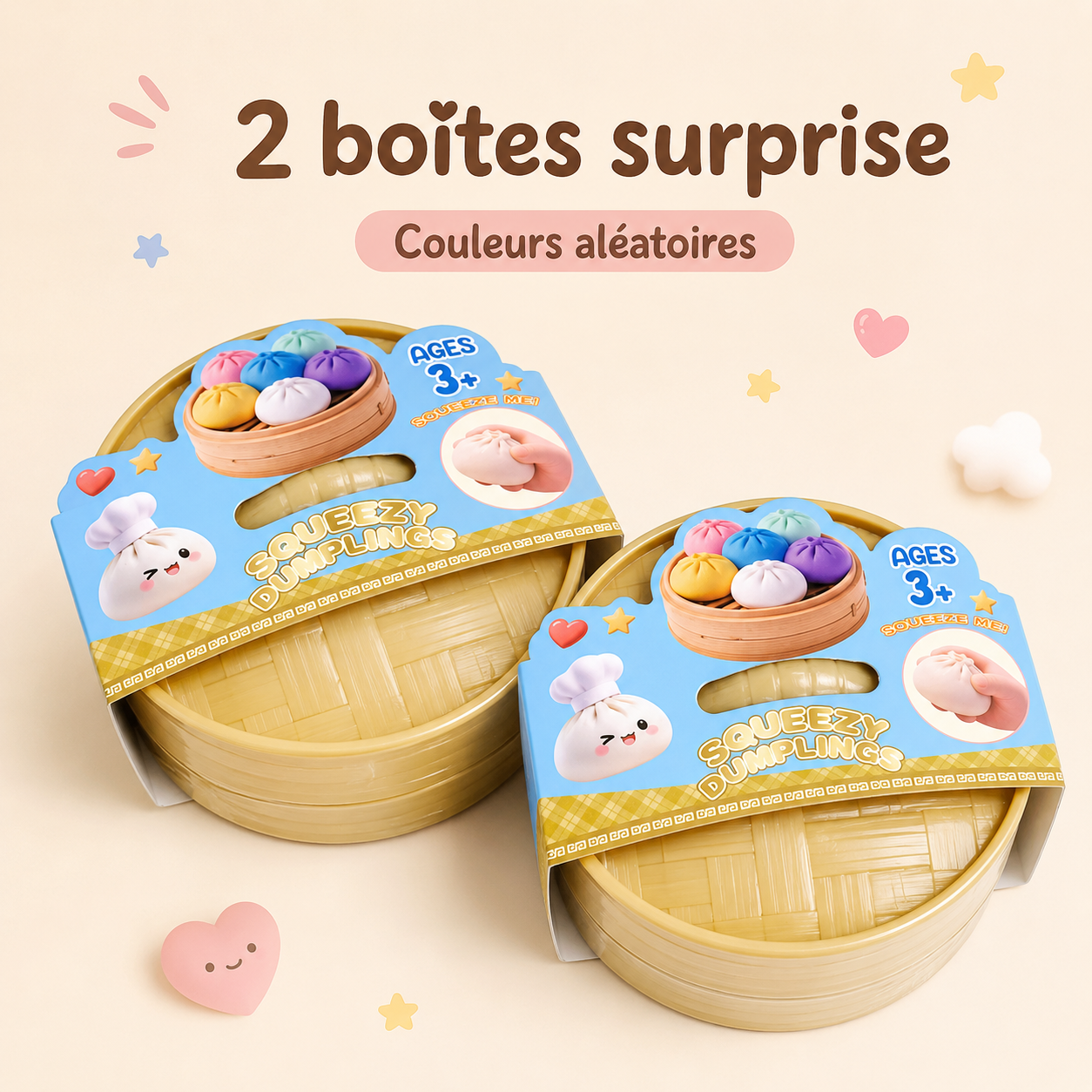 Mini Dumpling Squishy Surprise – Boîte Kawaii à Presser